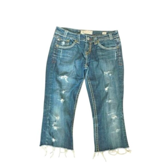 Mek Denim size 29 Rough Seam Cut Off Cropped Denim Jeans - Picture 1 of 3